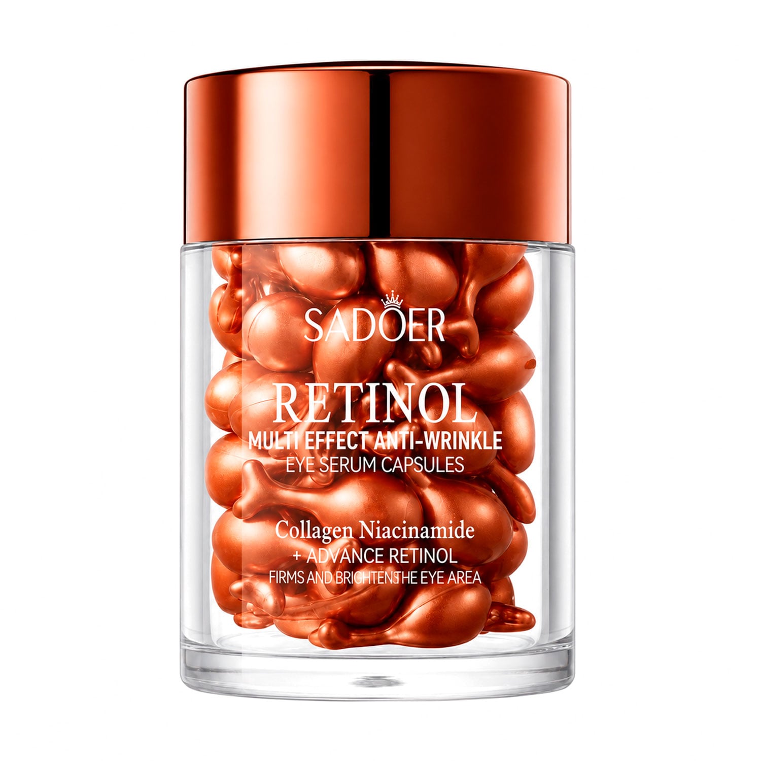 Сироватка для шкіри навколо очей Sadoer Retinol Multi Effect Anti-Wrinkle Eye Serum Capsules з ретинолом та колагеном, 45 шт